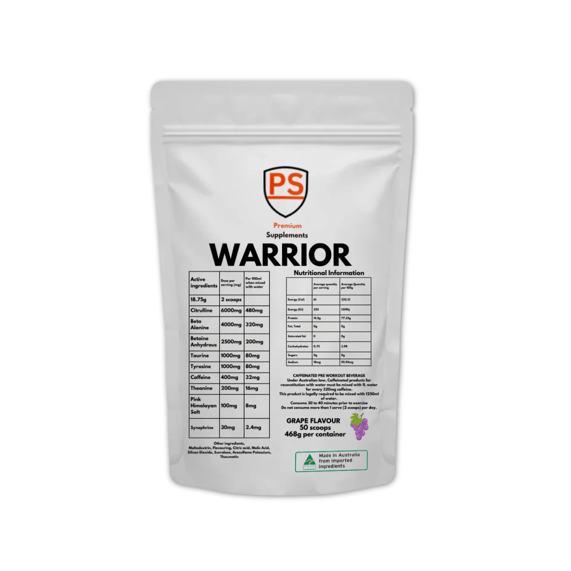 Warrior High - Stimulant Pre - workout - Premiumsupps