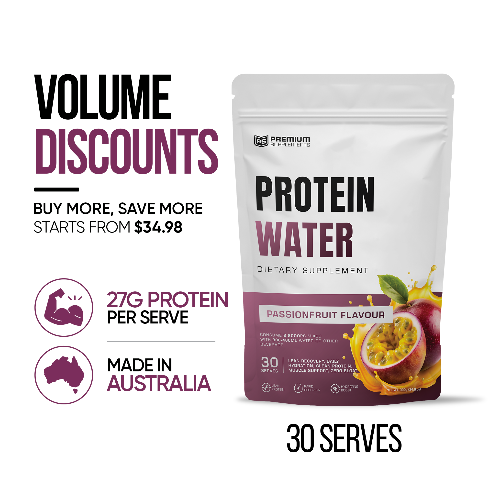 Protein Water 990g by Premium Supps