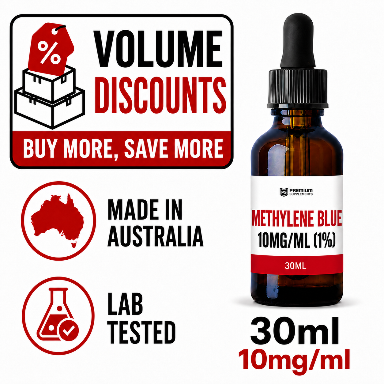 Methylene Blue 30ml 10mg/ml (1% solution)