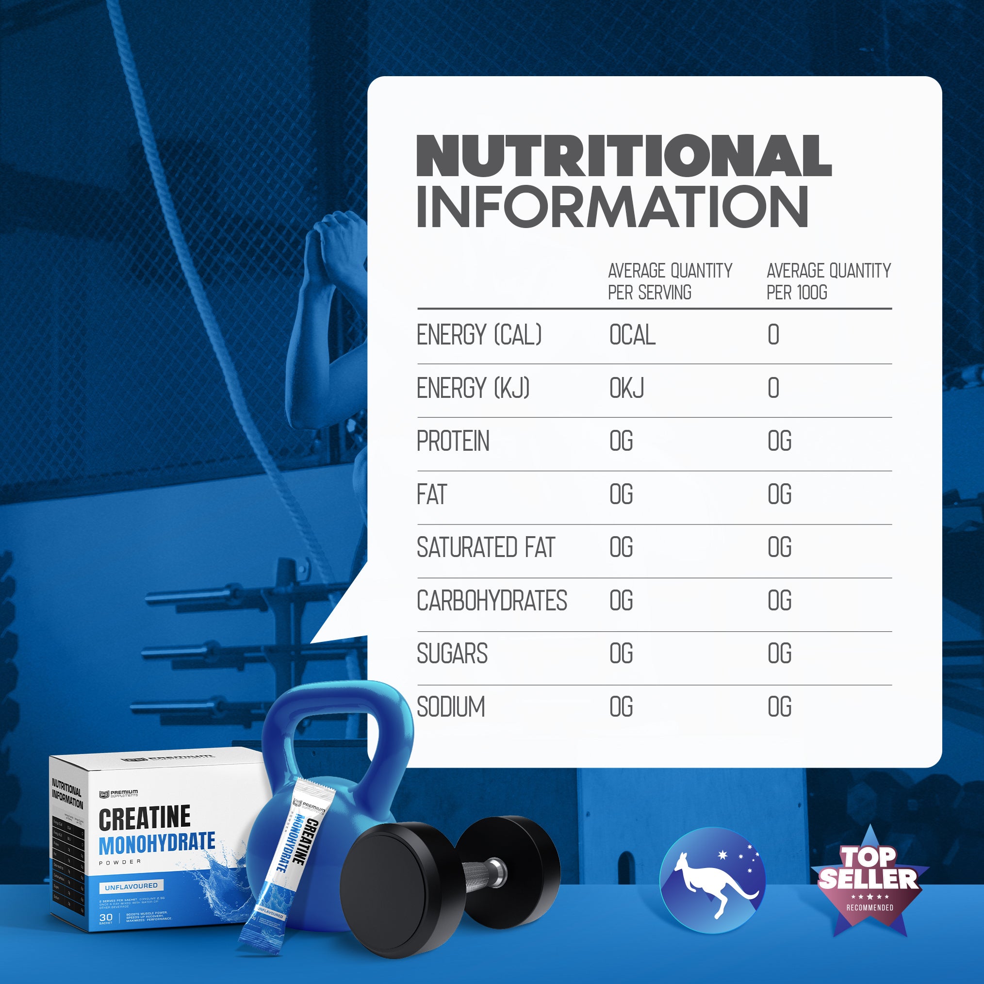 Micronized Creatine Monohydrate Sachets | 30 x 5g Travel Packets