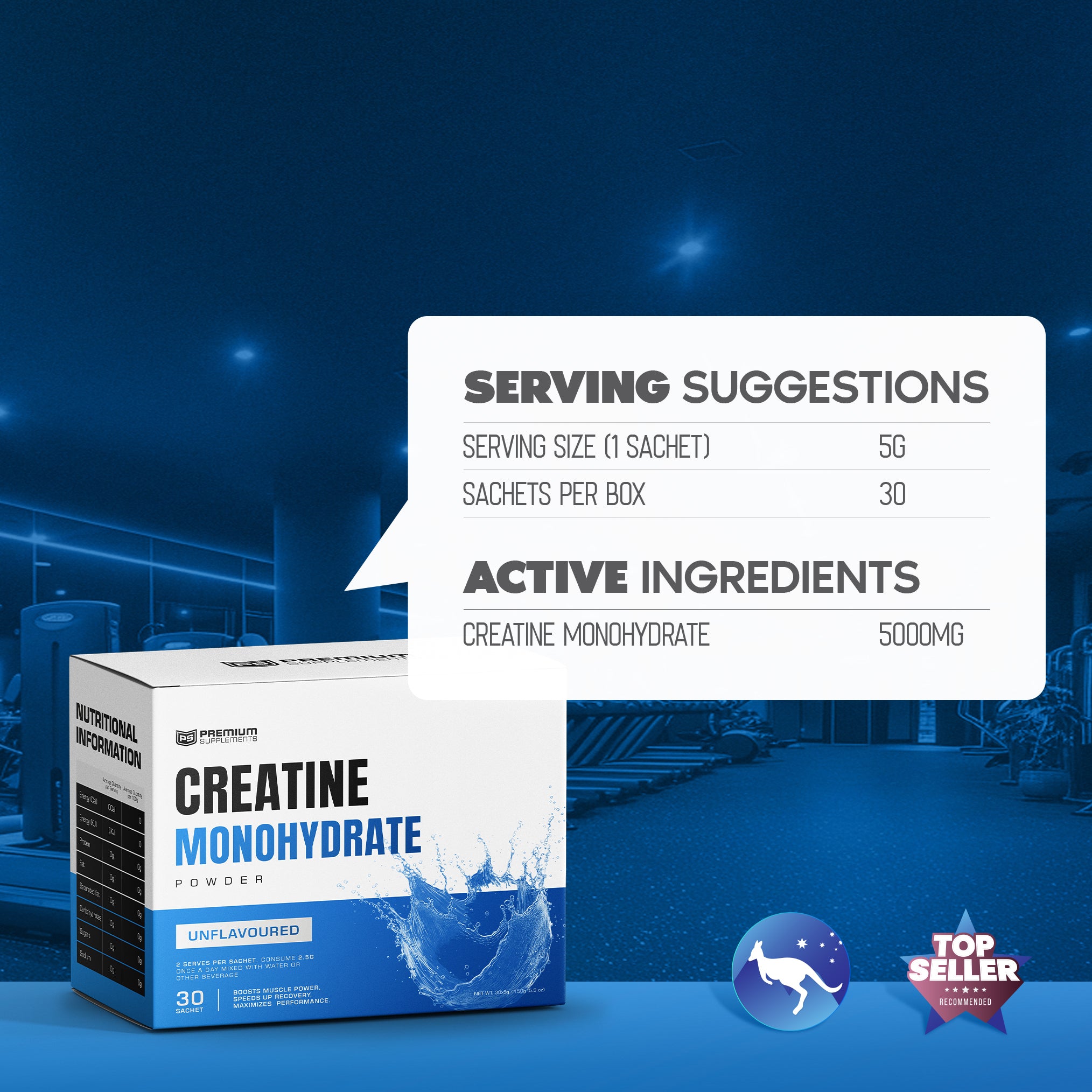 Micronized Creatine Monohydrate Sachets | 30 x 5g Travel Packets