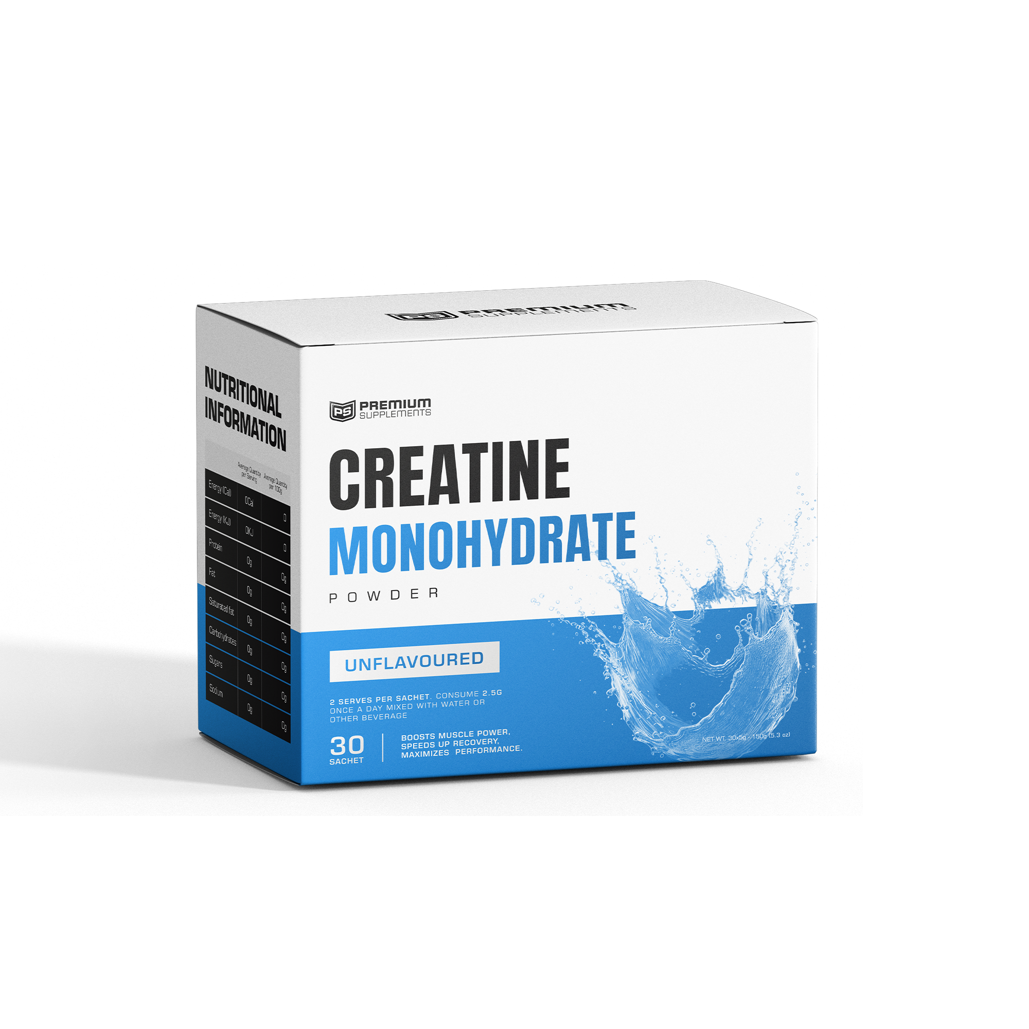 Micronized Creatine Monohydrate Sachets | 30 x 5g Travel Packets