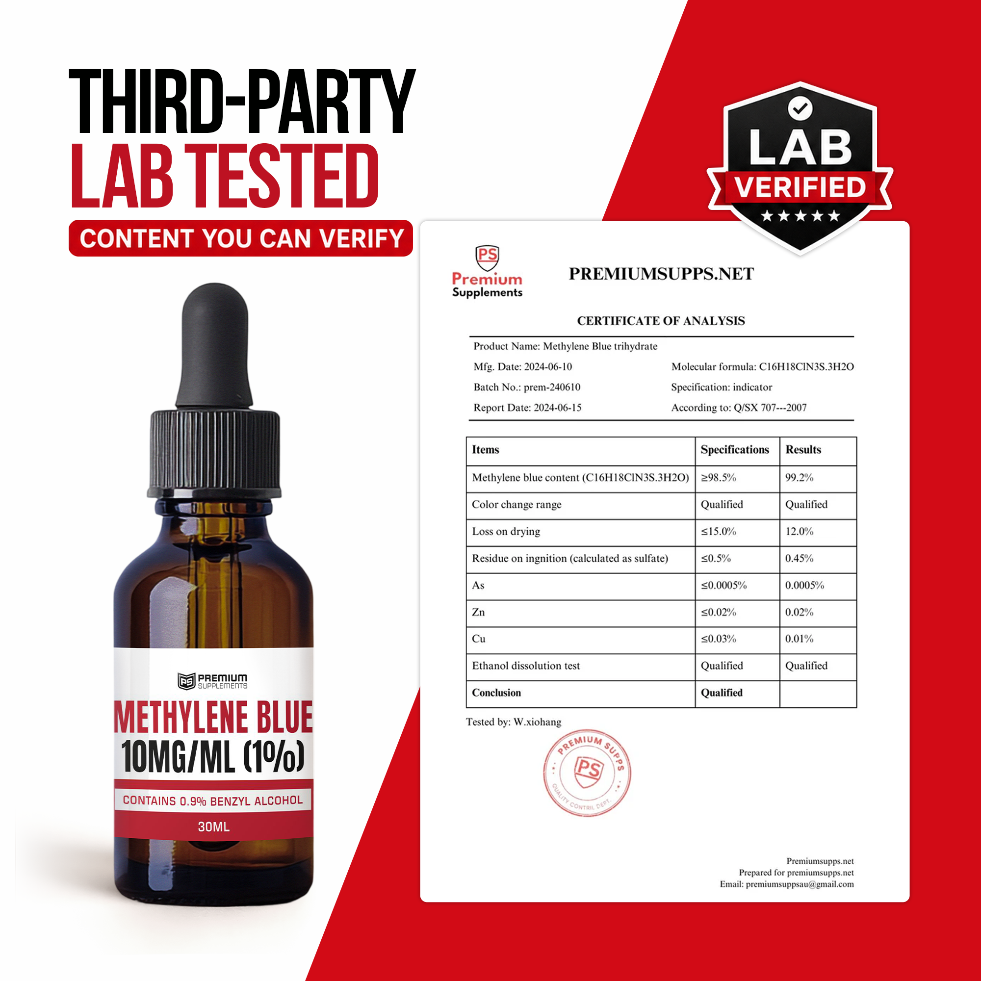 Methylene Blue 30ml 10mg/ml (1% solution)