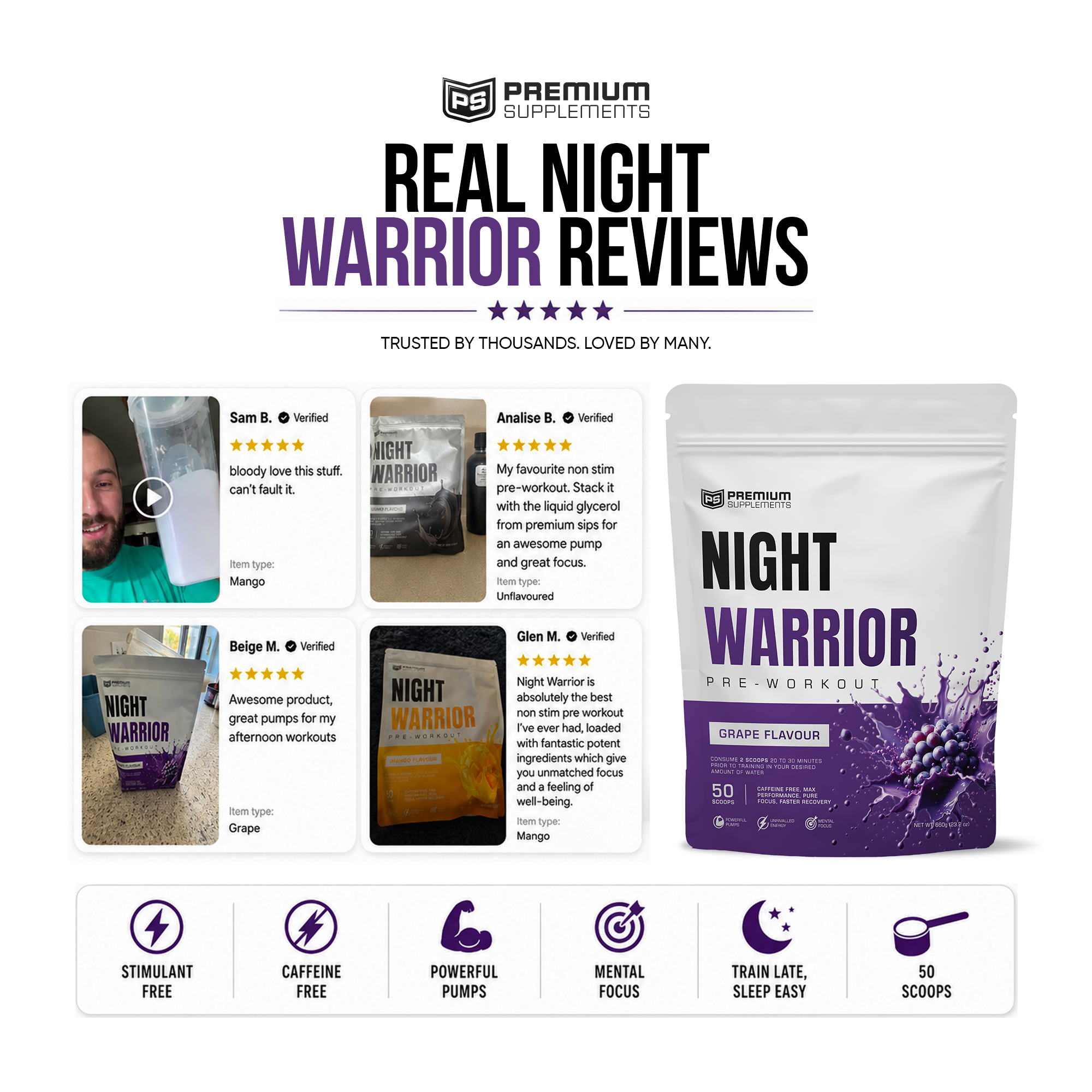 Night warrior Caffeine-free Pre-workout