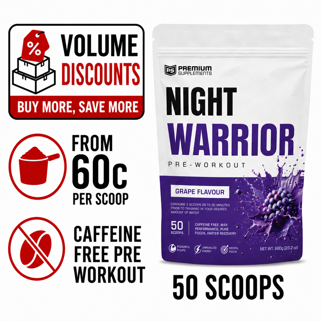 Night warrior Caffeine-free Pre-workout
