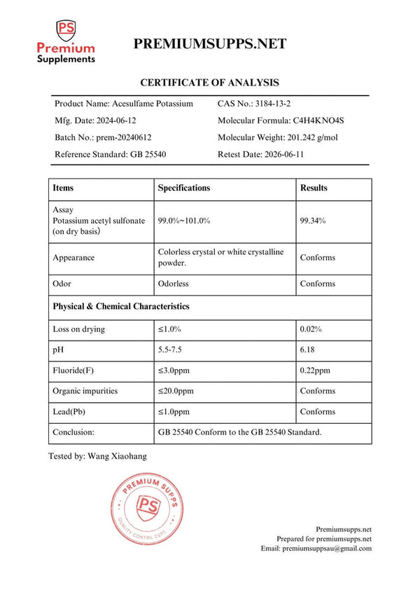 Lab Test - Acesulfame Potassium