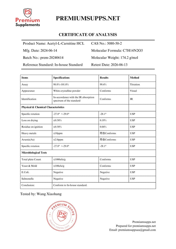 Lab Test - Acetyl-L-Carnitine HCL