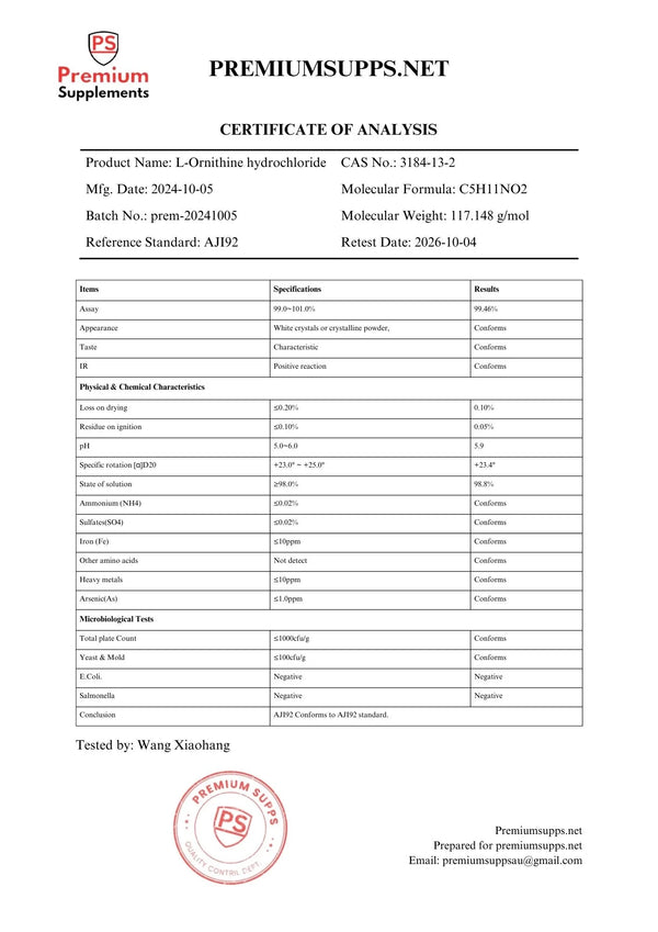 Lab Test - L Ornithine hydrochloride