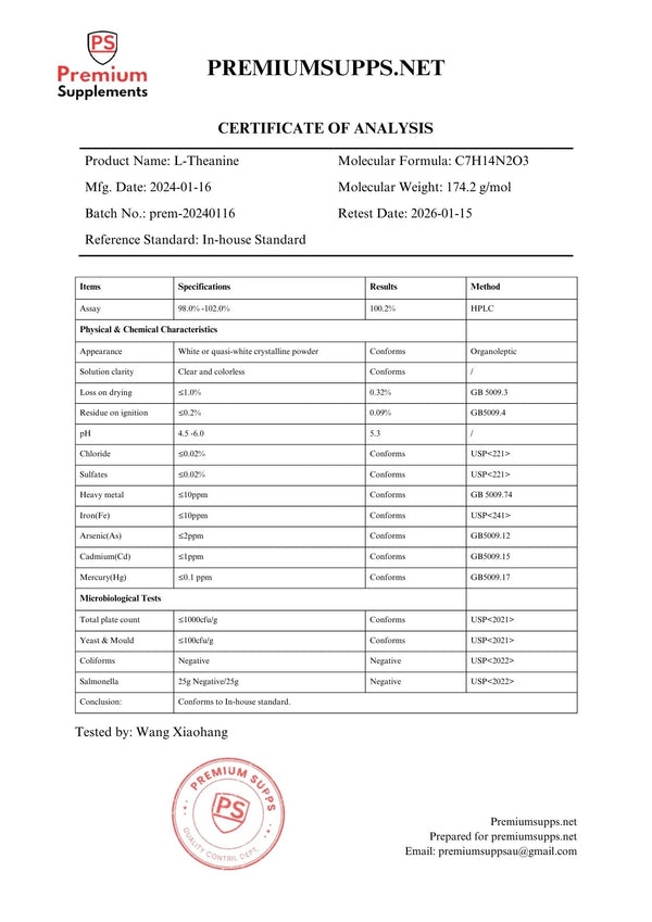 Lab Test - L Theanine
