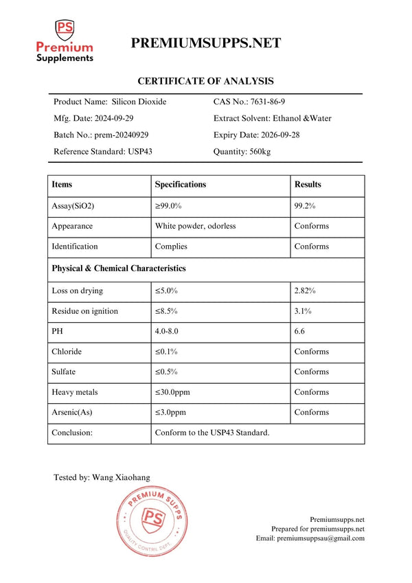 Lab Test - Silicon Dioxide
