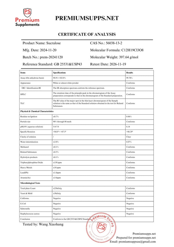Lab Test - Sucralose