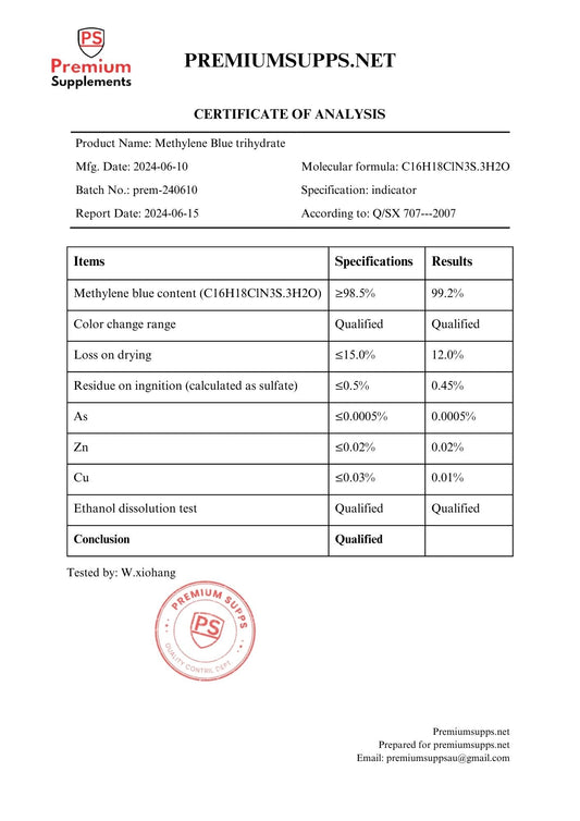 Methylene Blue 30ml 10mg/ml - Premiumsupps