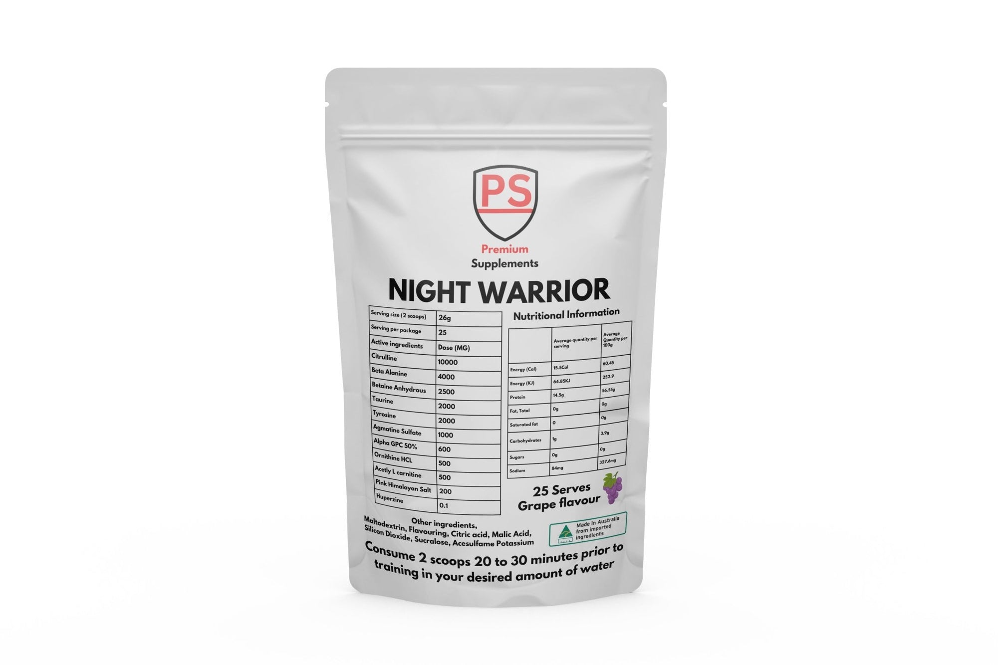 Night warrior stimulant free pre workout V2